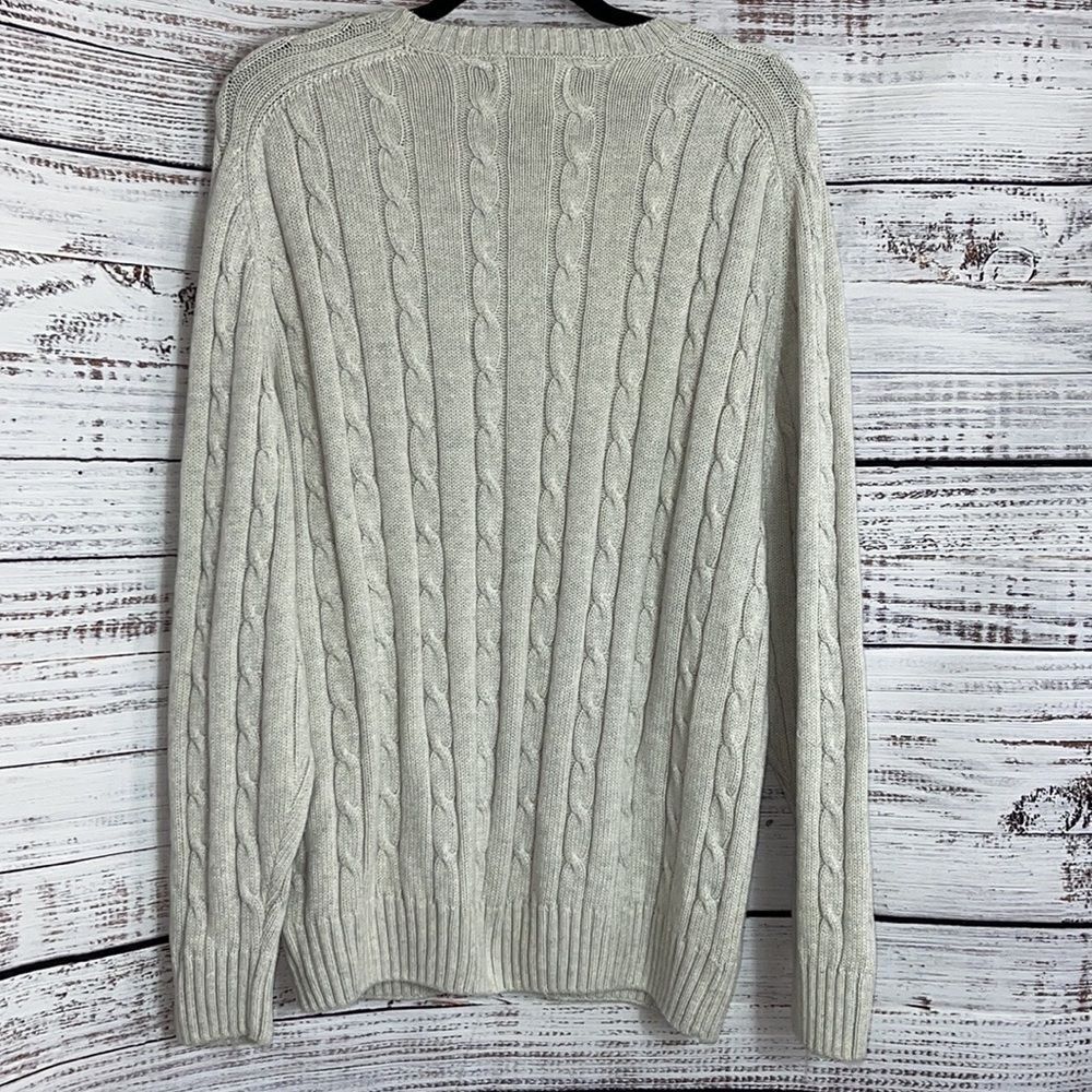 Vintage Alexander Julian sweater Mens size large cotton cable knit crew neck 90s - Picture 8 of 12